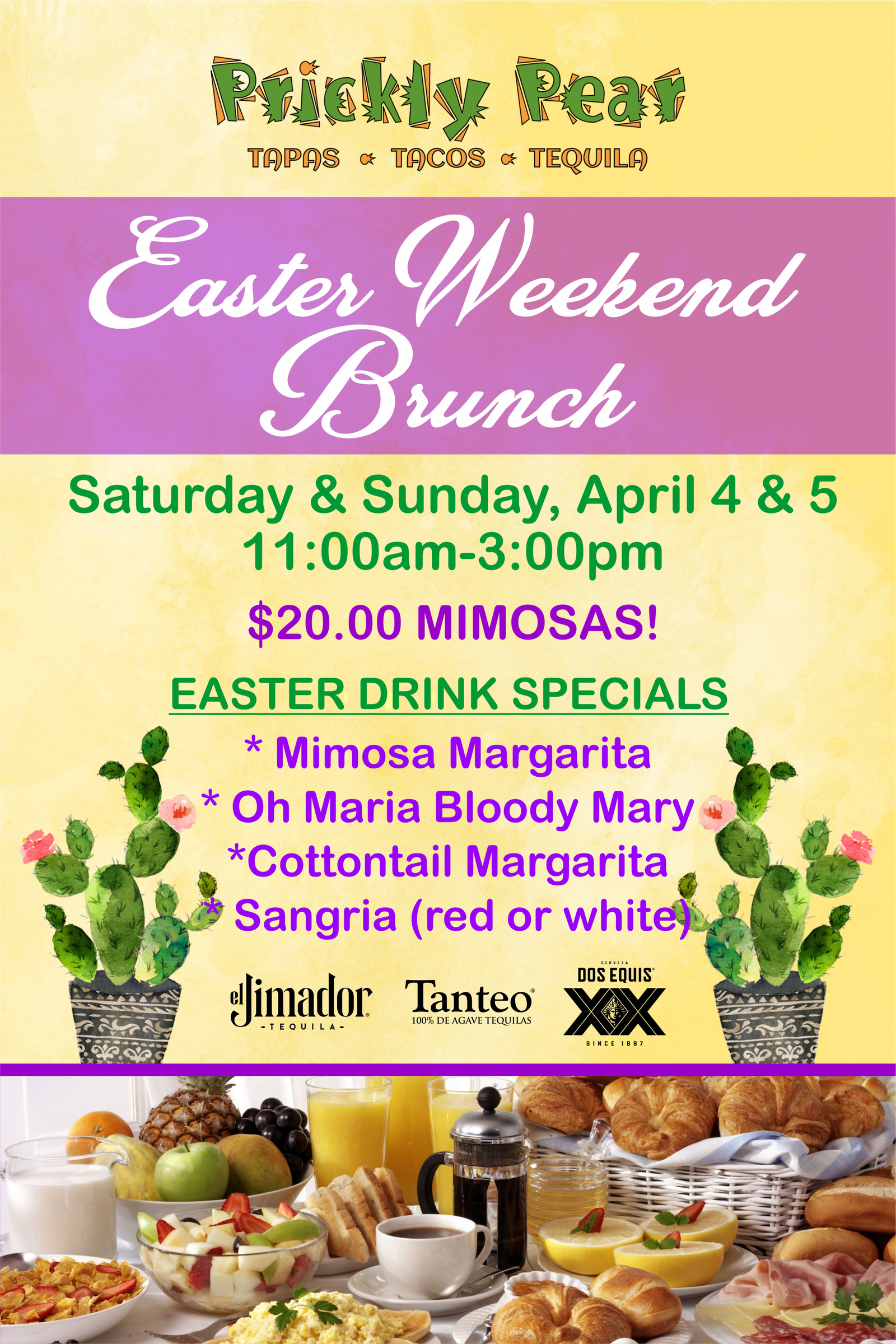Easter Weekend Brunch at Prickly Pear - April 4 & 5