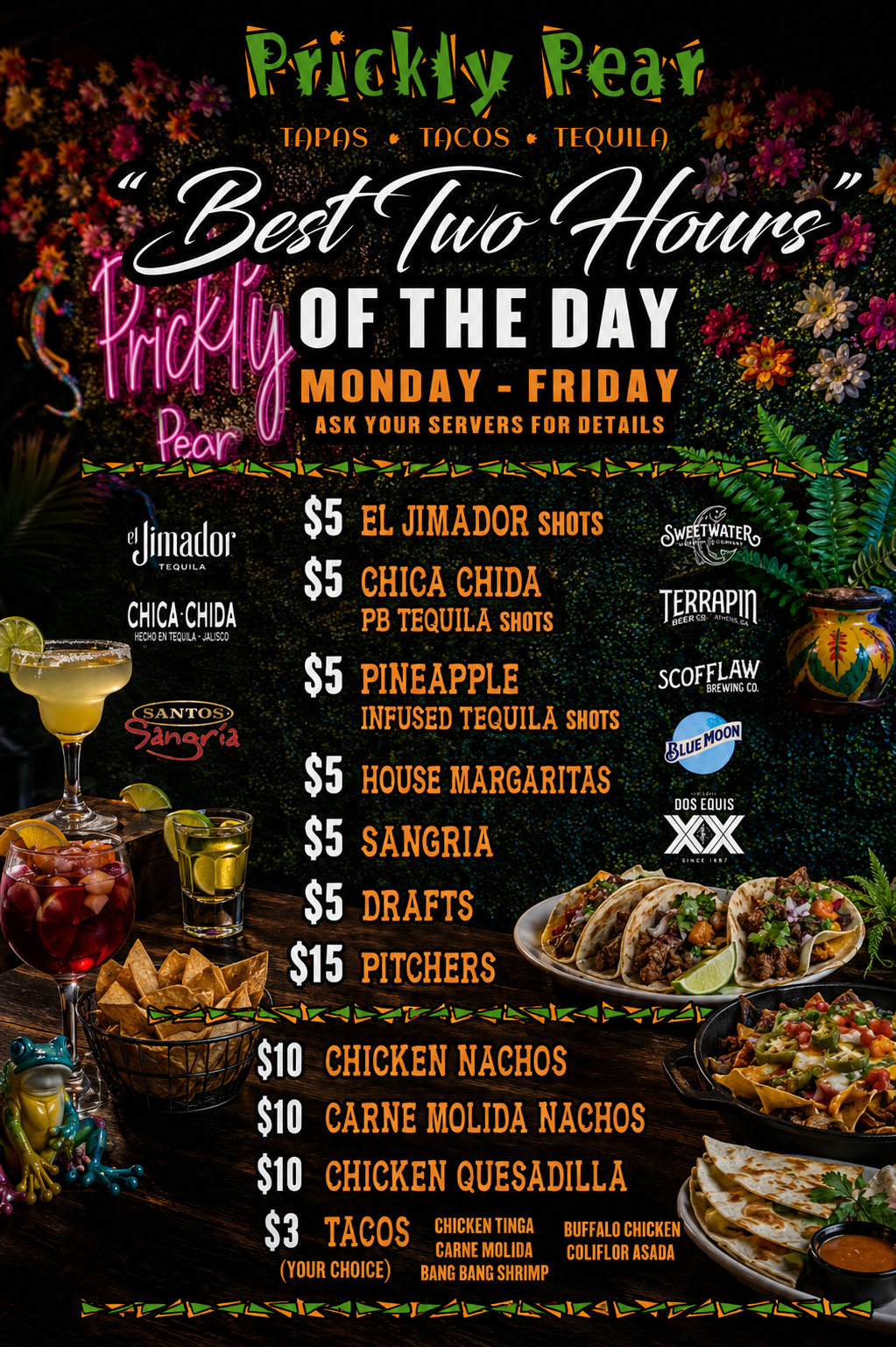 Best Two Hours of the Day — Monday through Friday Happy Hour at Prickly Pear